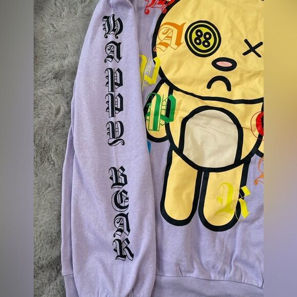 NWT Chemistry Happy Bear purple hoodie size M unisex - Picture 3 of 9